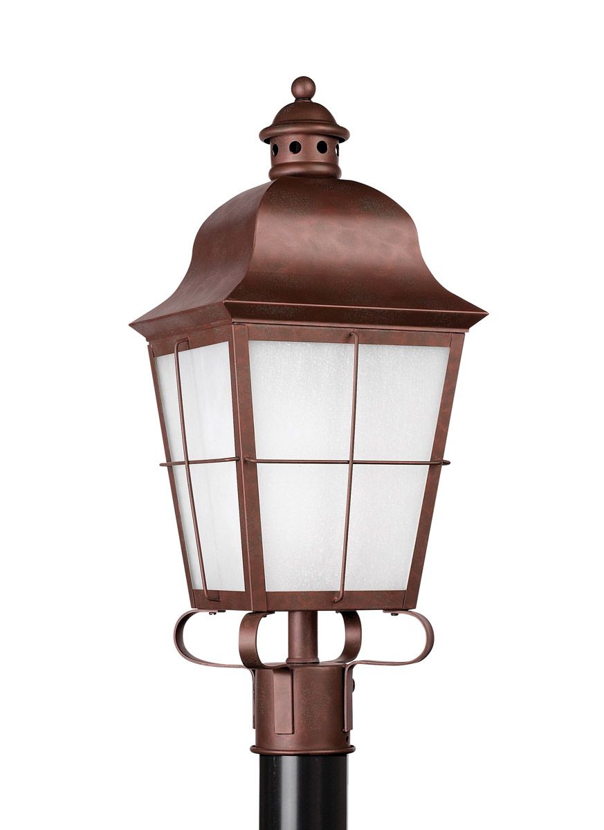 Sea Gull 82973EN3-44 Chatham 1 Light 23 inch Weathered Copper Post Lantern