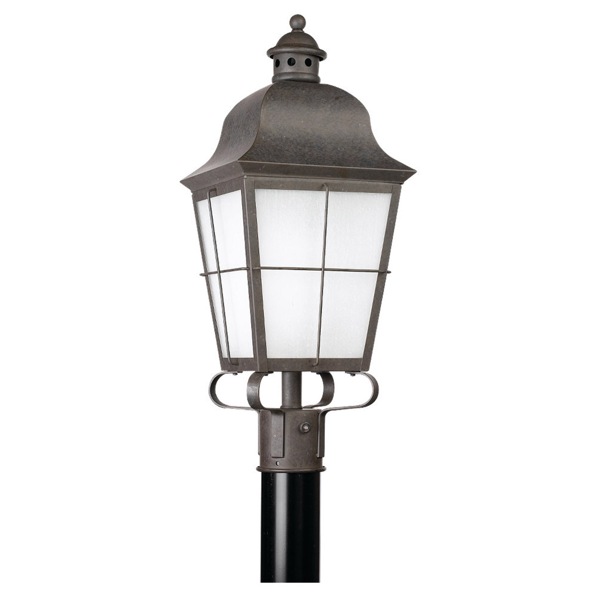 Sea Gull Lighting Chatham 1 Light Outdoor Post Lantern in Oxidized Bronze 82973PBLE-46