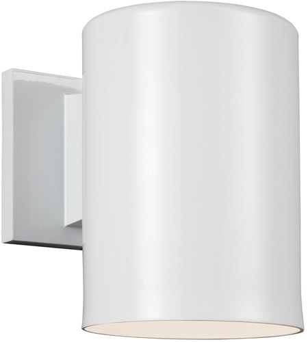 Sea Gull 8313891S-15 Bullets 7 inch White Outdoor Wall Lantern