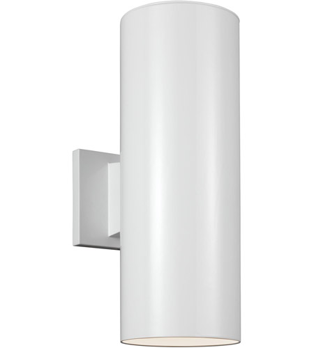 Sea Gull 8413897S-15 Cylinders LED 14 inch White Outdoor Wall Lantern