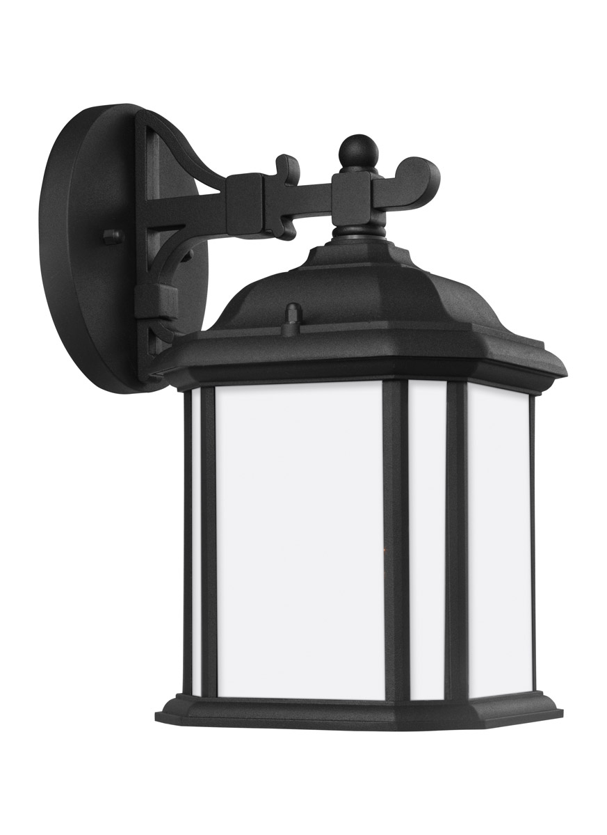Sea Gull 84529-12 Kent 1 Light 12 inch Black Outdoor Wall Lantern