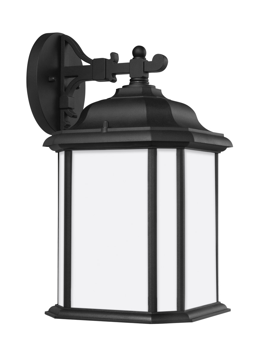Sea Gull 84531BLE-12 Kent 1 Light 15 inch Black Outdoor Wall Lantern in Fluorescent