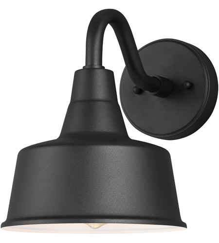 Sea Gull 8537401-12 Barn Light 1 Light 10 inch Black Outdoor Wall Lantern, Small