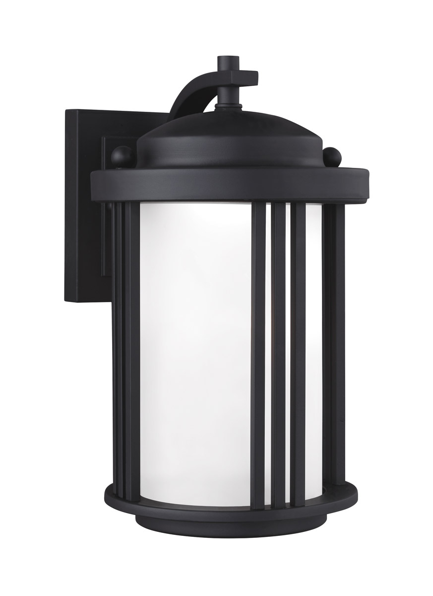 Sea Gull 8547991S-12 Crowell LED 10 inch Black Outdoor Wall Lantern in Not Darksky Compliant