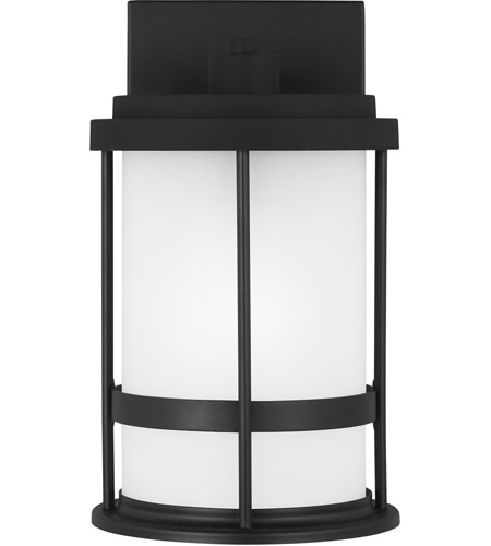 Sea Gull 8590901D-12 Wilburn 1 Light 10 inch Black Outdoor Wall Lantern