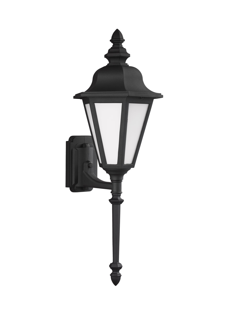 Sea Gull 8823BLE-12 Brentwood 1 Light 28 inch Black Outdoor Wall Lantern in Fluorescent