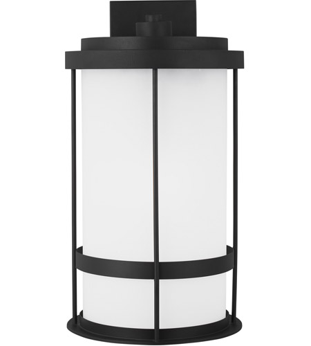 Sea Gull 8890901DEN3-12 Wilburn 1 Light 24 inch Black Outdoor Wall Lantern