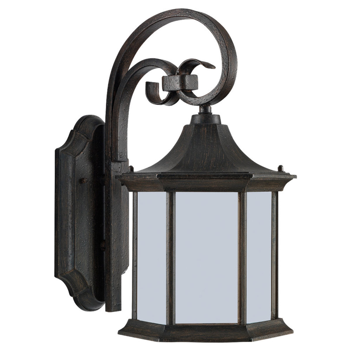 Sea Gull Lighting Ardsley Court 1 Light Outdoor Wall Lantern in Textured Rust Patina 89137PBLE-08