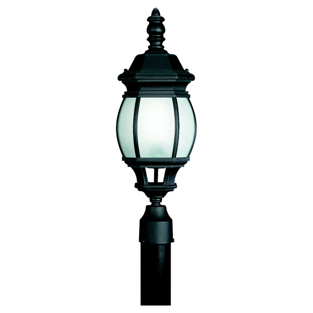 Sea Gull Lighting Wynfield 1 Light Outdoor Post Lantern in Black 89200BL-12