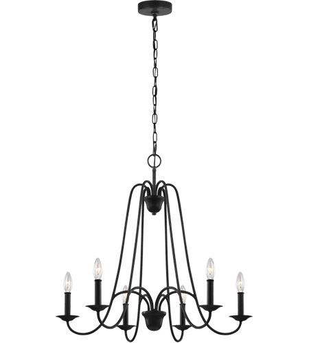Sea Gull F3205/6AF Boughton 28 inch Antique Forged Iron Chandelier Ceiling Light