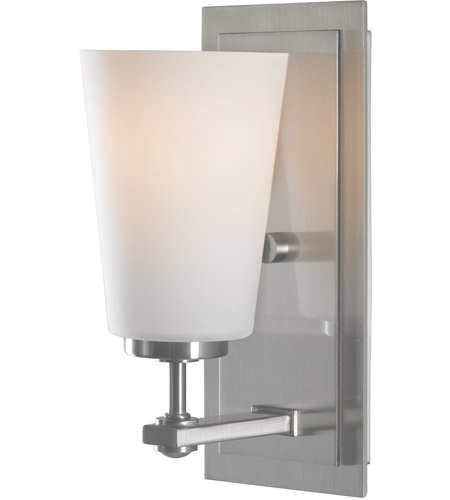 Sea Gull VS14901-BS Sunset Drive 1 Light 5 inch Brushed Steel Vanity Strip Wall Light in Opal Etched Glass