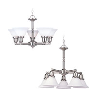 Sea Gull 31061-962 Sussex 5 Light 24 inch Brushed Nickel Chandelier Ceiling Light in Satin White Glass thumb