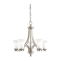 Sea Gull 31376BLE-965 Somerton 5 Light 25 inch Antique Brushed Nickel Chandelier Single-Tier Ceiling Light in Satin Etched Glass, Fluorescent thumb