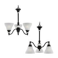 Sea Gull Lighting Brixham 3 Light Chandelier in Rustic Bronze with Ceramic Style Inlay 31590-855 thumb