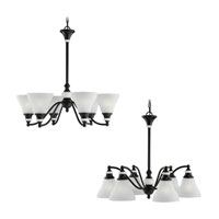 Sea Gull Lighting Brixham 6 Light Chandelier in Rustic Bronze with Ceramic Style Inlay 31592-855 thumb