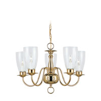 Sea Gull Lighting Traditional 5 Light Chandelier in Polished Brass 3314-02 thumb