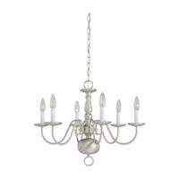 Sea Gull 3411-962 Traditional 6 Light 24 inch Brushed Nickel Chandelier Ceiling Light thumb