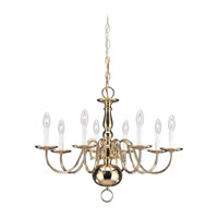 Sea Gull Lighting Traditional 8 Light Chandelier in Polished Brass 3412-02 photo thumbnail