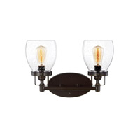 Sea Gull Lighting 4414503-782 Belton Three-Light Bath or Wall Light Fixture with Clear Seeded Glass Shades Heirloom Bronze Finish
