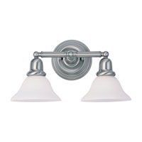 Sea Gull 49065BLE-962 Sussex 2 Light 18 inch Brushed Nickel Bath Vanity Wall Light in Satin White Glass thumb