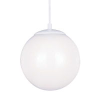 Sea Gull 6020EN-15 Hanging Globe 1 Light 10 inch White Pendant Ceiling Light thumb