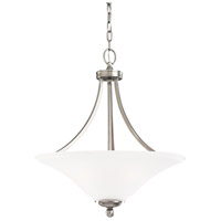 Sea Gull 65376BLE-965 Somerton 3 Light 21 inch Antique Brushed Nickel Pendant Ceiling Light in Satin Etched Glass, Fluorescent thumb