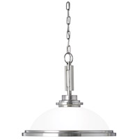 Sea Gull 65660BLE-962 Winnetka 1 Light 17 inch Brushed Nickel Pendant Ceiling Light in Satin Etched Glass, Fluorescent thumb