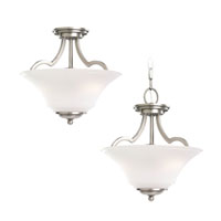 Sea Gull 77375-965 Somerton 2 Light 13 inch Antique Brushed Nickel Semi-Flush Mount Ceiling Light in Satin Etched Glass  thumb