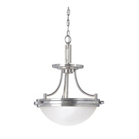 Sea Gull 77660-962 Winnetka 2 Light 14 inch Brushed Nickel Semi-Flush Convertible Pendant Ceiling Light in Satin Etched Glass thumb