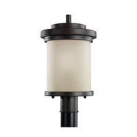 Sea Gull 82660-814 Winnetka 1 Light 18 inch Misted Bronze Outdoor Post Lantern in Cafe Tint Glass thumb