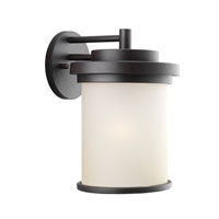 Sea Gull 88662-814 Winnetka 1 Light 15 inch Misted Bronze Outdoor Wall Lantern in Cafe Tint Glass photo thumbnail