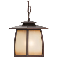 Sea Gull OL8511SBR Wright House 1 Light 8 inch Sorrel Brown Outdoor Hanging Lantern in Striated Ivory Glass, Standard thumb