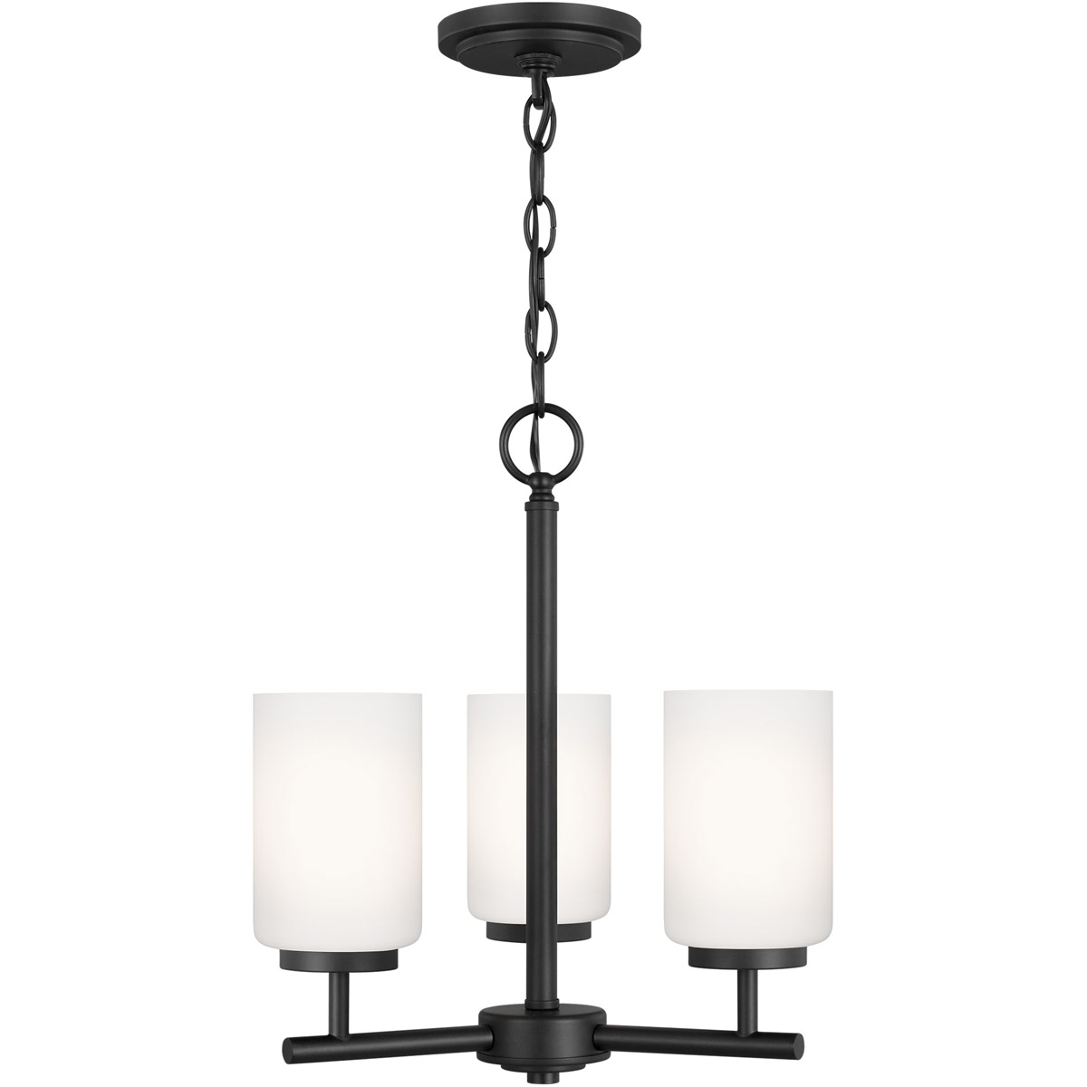 Generation Lighting 31160-112 Oslo 3 Light 15 inch Midnight Black Chandelier Ceiling Light