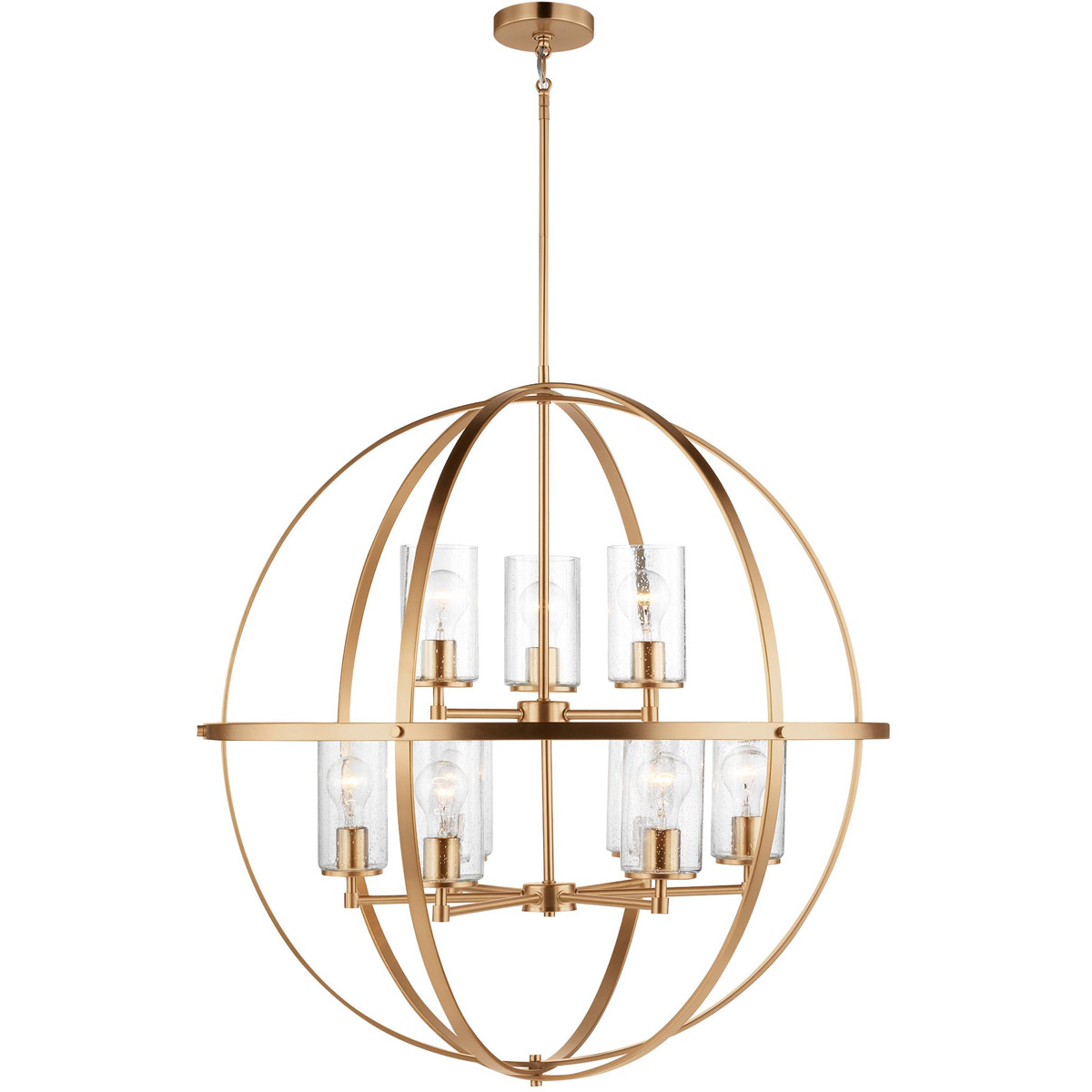 Generation Lighting 3124679-848 Alturas 9 Light 32.5 inch Satin Brass Chandelier Ceiling Light