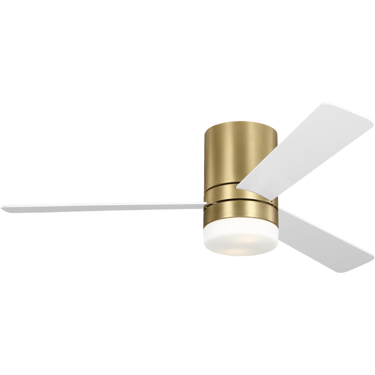 Generation Lighting 3ERHR52BBSD Era 52 Hugger LED 52 inch Burnished Brass with Matte White Blades Ceiling Fan
