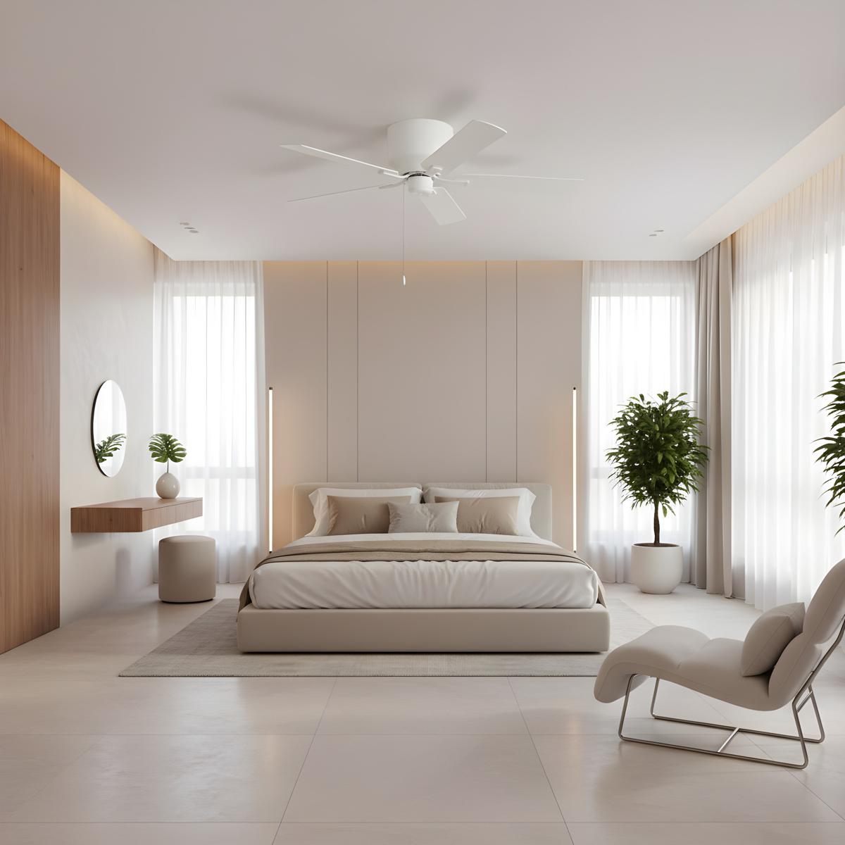 Generation Lighting 5LDH52RZW Linden 52 Hugger 52 inch Matte White Ceiling Fan