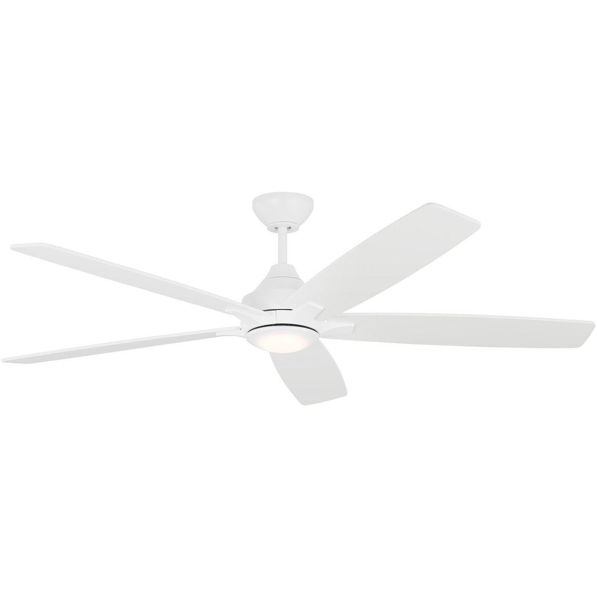 Generation Lighting 5LWDSM60RZWD Lowden 60 Smart LED 60 inch Matte White Indoor/Outdoor Smart Ceiling Fan