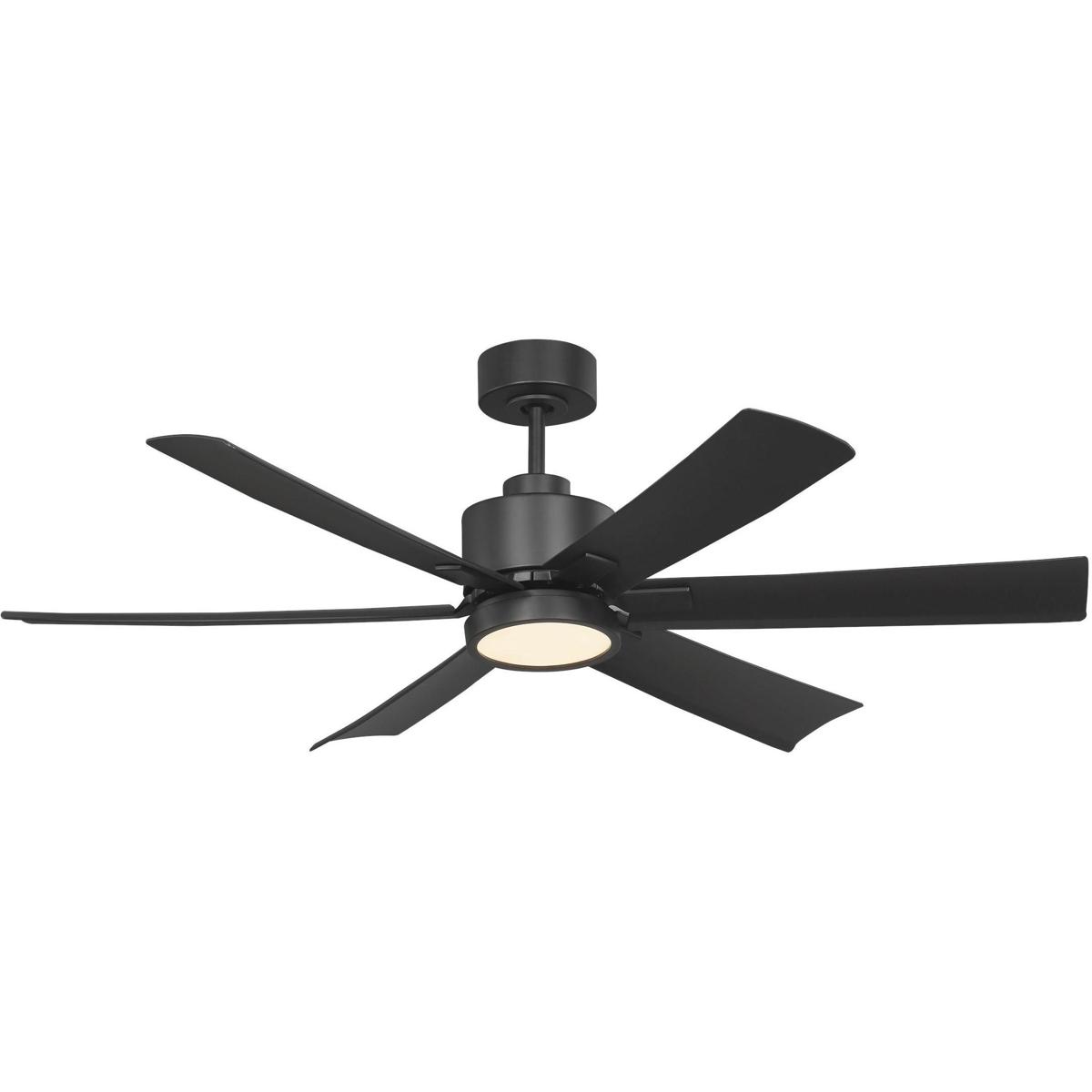 Generation Lighting 6FLSM52MBKD Flera Smart 52 LED 52 inch Midnight Black with Midnight Black ABS Blades Ceiling Fan