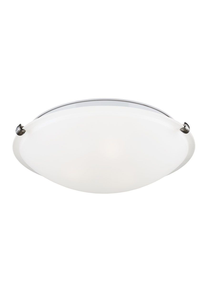 Generation Lighting 7543503EN3-962 Clip 3 Light 16.25 inch Brushed Nickel Flush Mount Ceiling Light