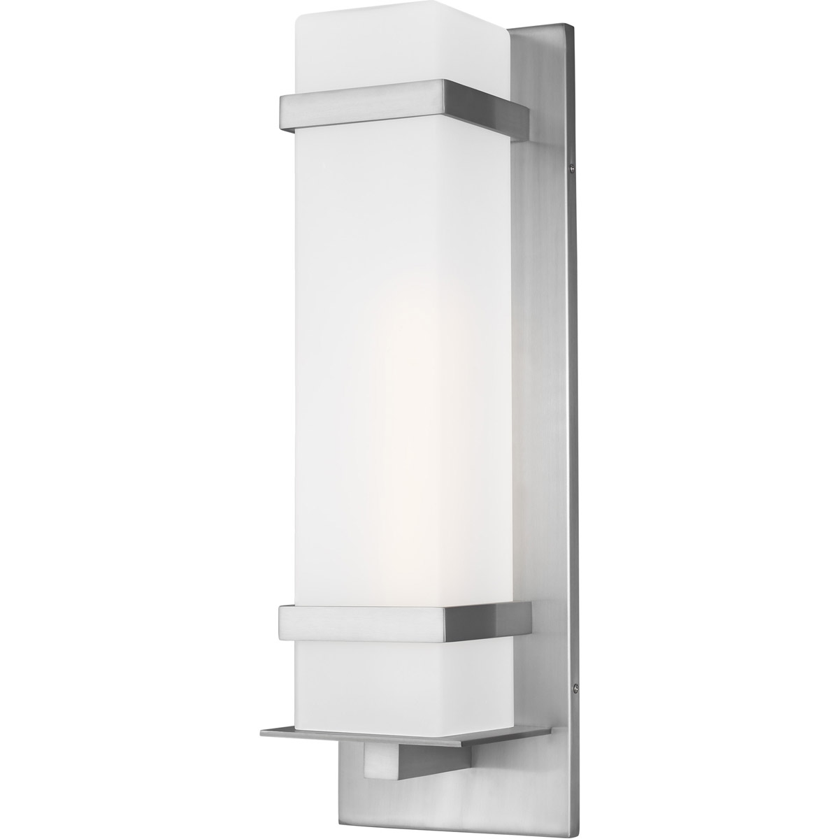 Generation Lighting 8720701-04 Alban 1 Light 24.63 inch Satin Aluminum Outdoor Wall Lantern, Large