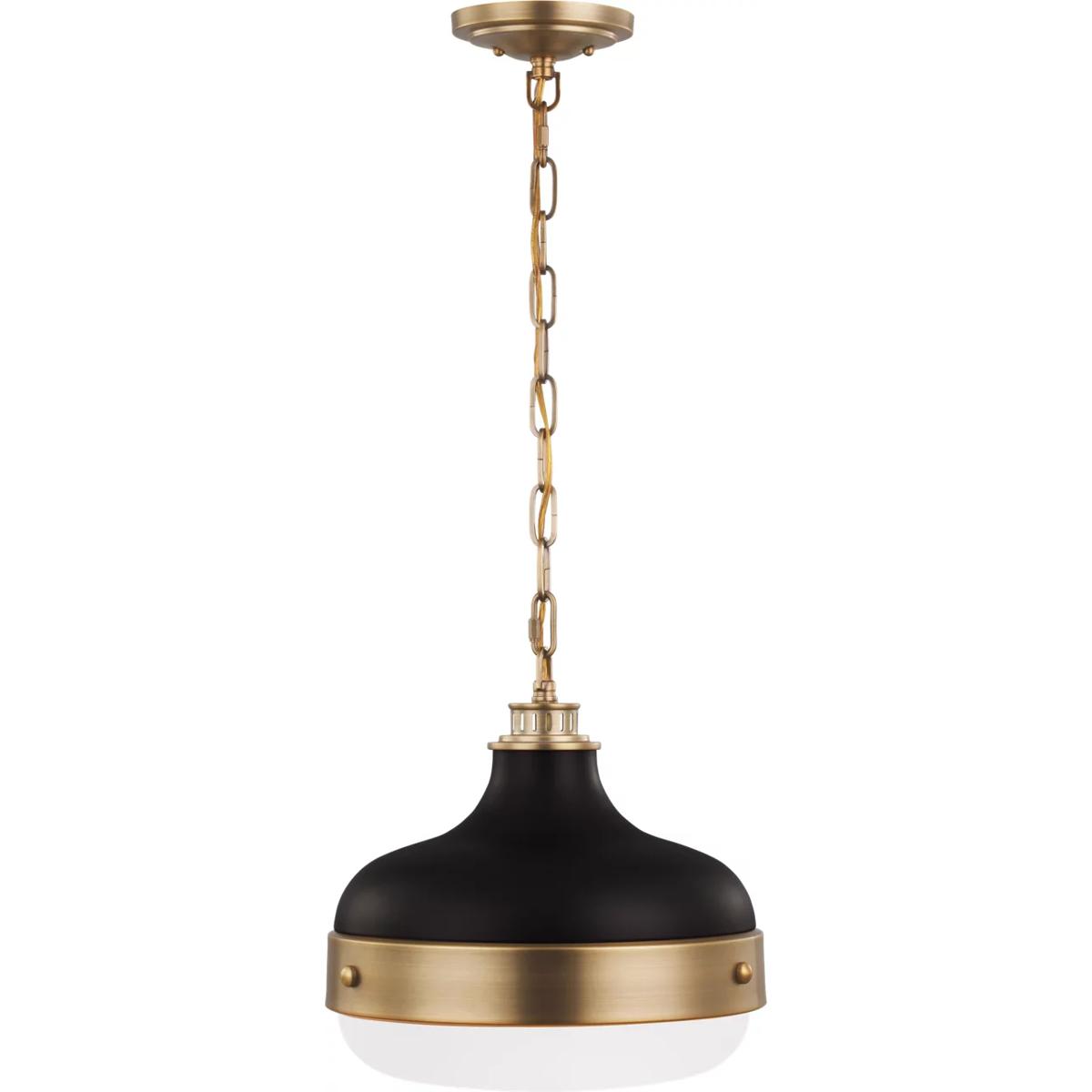 Generation Lighting P1283DAB/MB Cadence 2 Light 13 inch Dark Antique Brass / Matte Black Pendant Ceiling Light in Dark Antique Brass and Matte Black