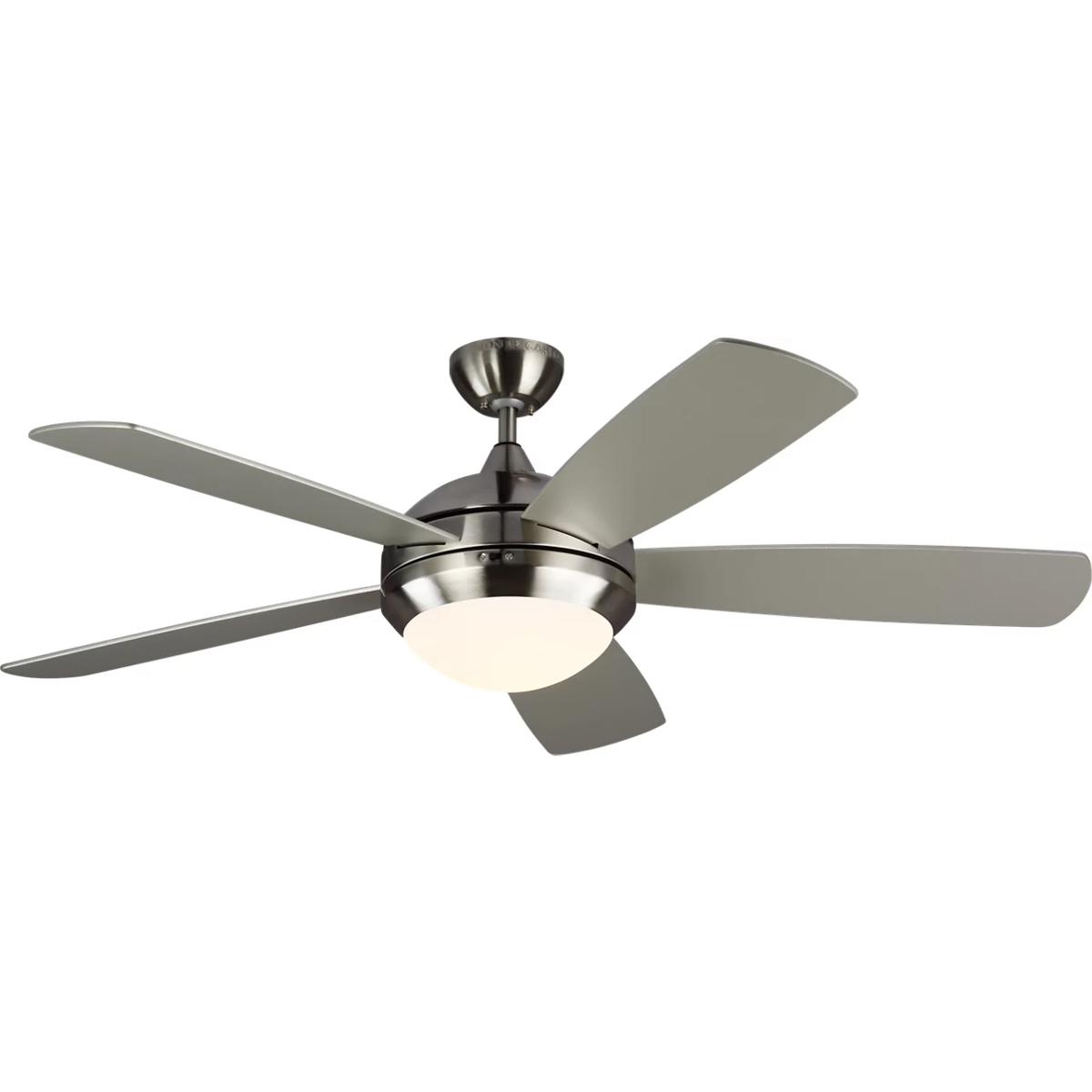 Generation Lighting 5DISM52BSD Discus 52 Smart 52 inch Brushed Steel with Silver Blades Smart Ceiling Fan