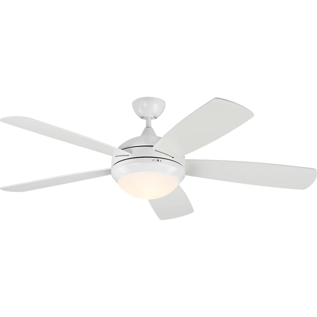 Generation Lighting 5DISM52RZWD Discus 52 Smart 52 inch Matte White Smart Ceiling Fan
