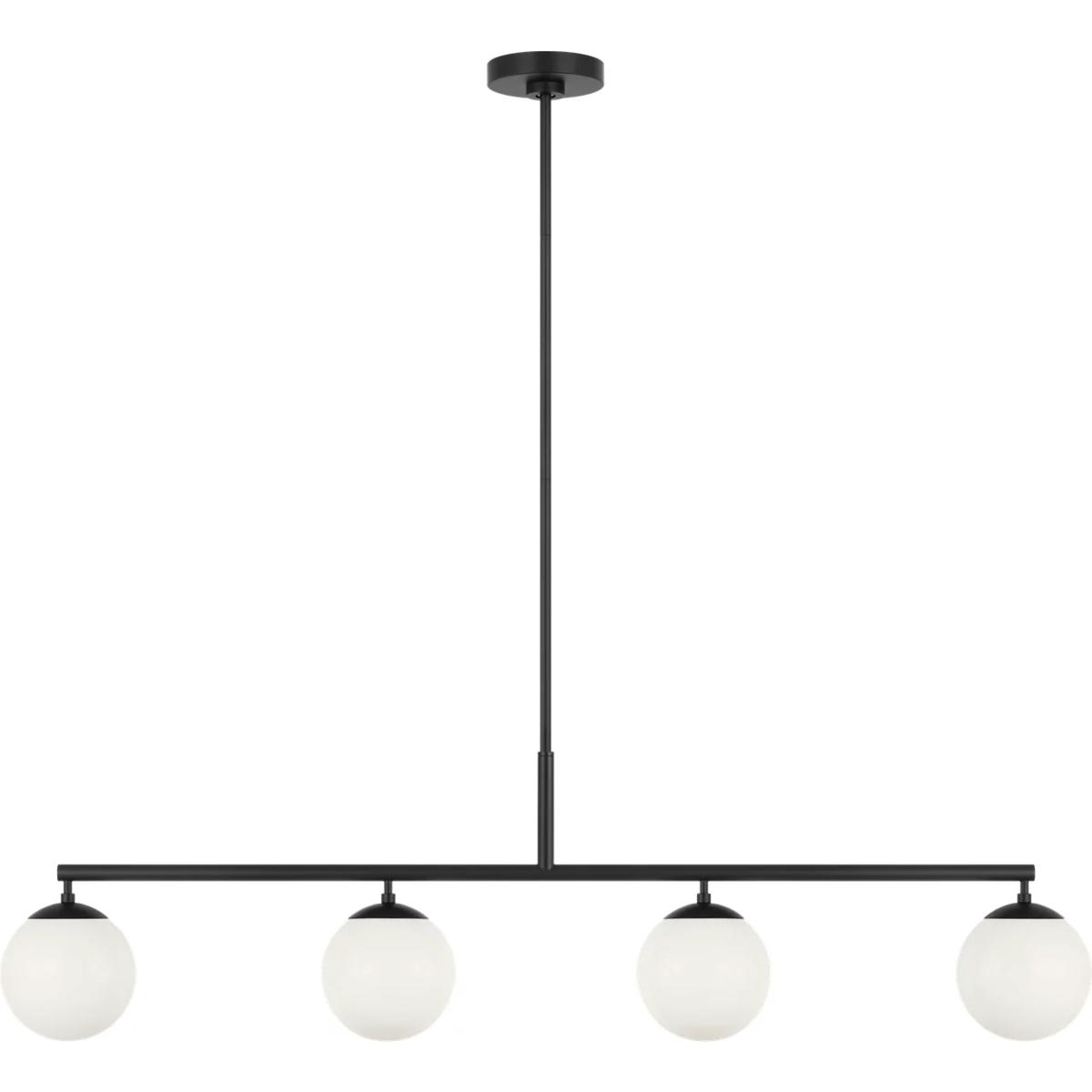 Generation Lighting GLC1814MBK Nube 4 Light 48 inch Midnight Black Linear Chandelier Ceiling Light in Incandescent