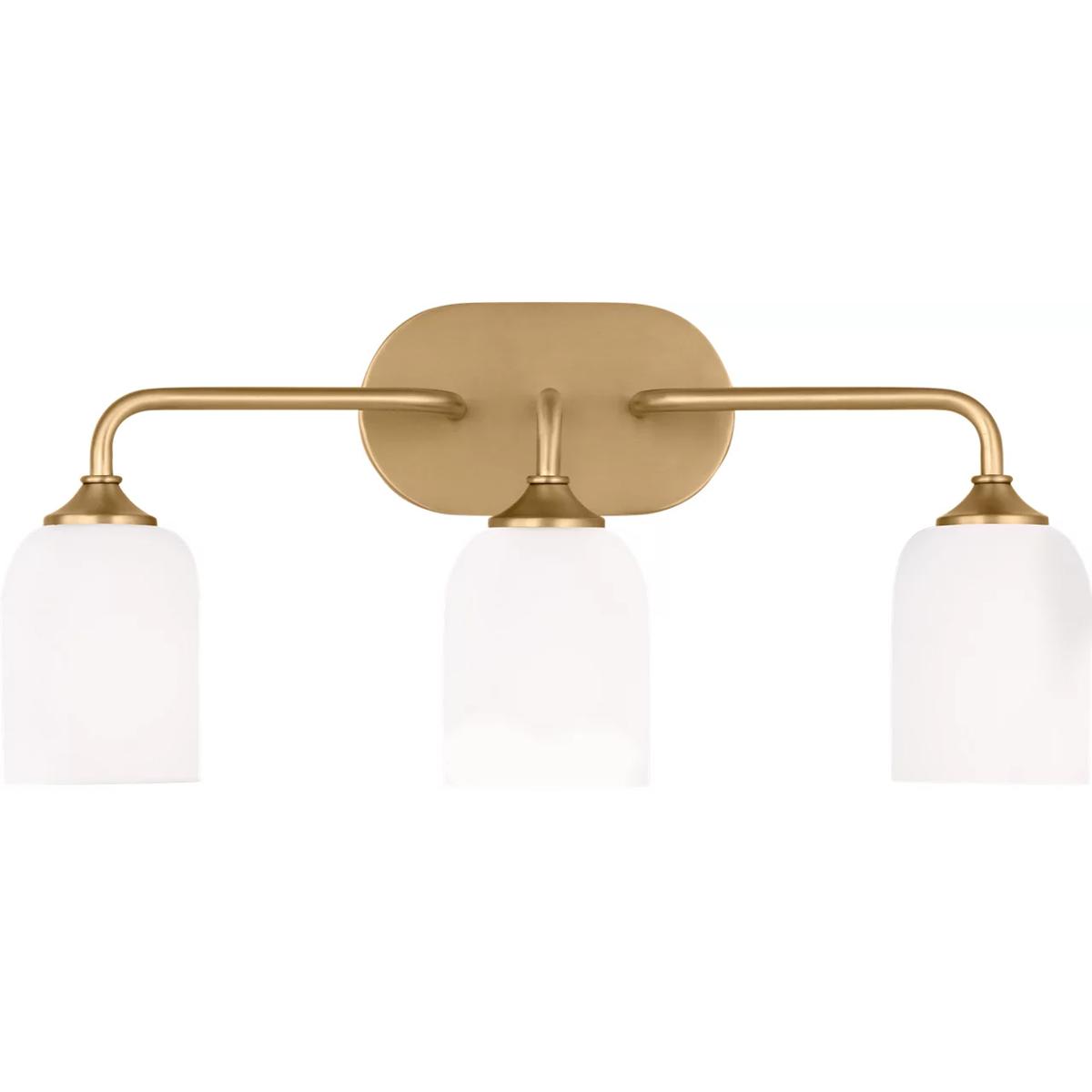 Generation Lighting GLV1023SB Emile 3 Light 22 inch Satin Brass Wall Bath Fixture Wall Light