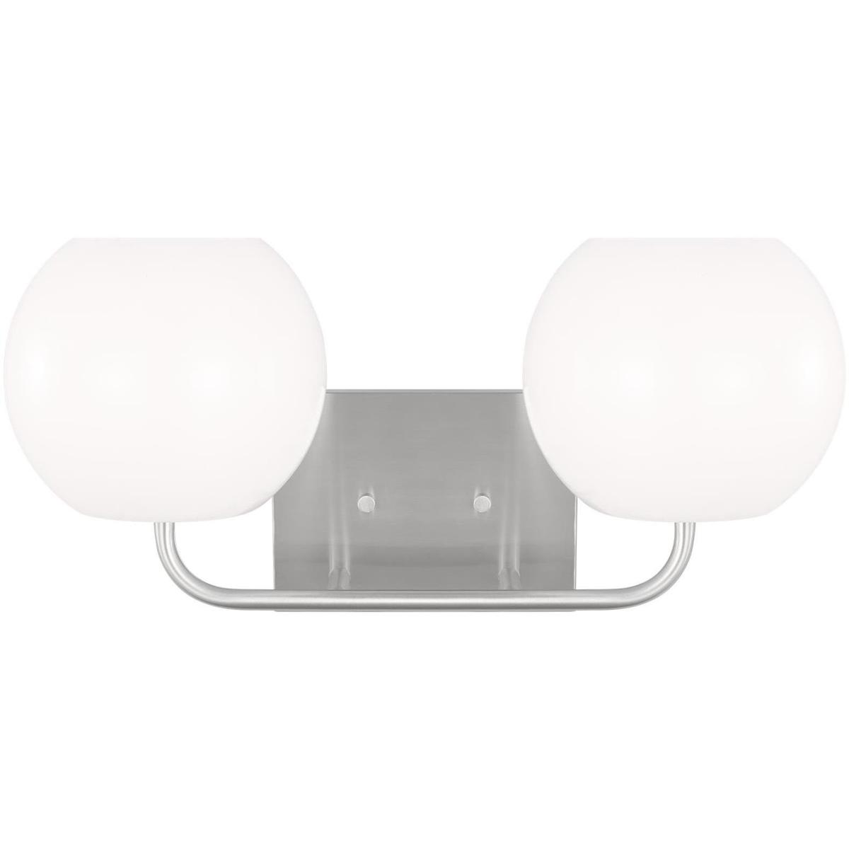 Generation Lighting GLV1012BS Rory 2 Light 18 inch Brushed Steel Wall Bath Fixture Wall Light