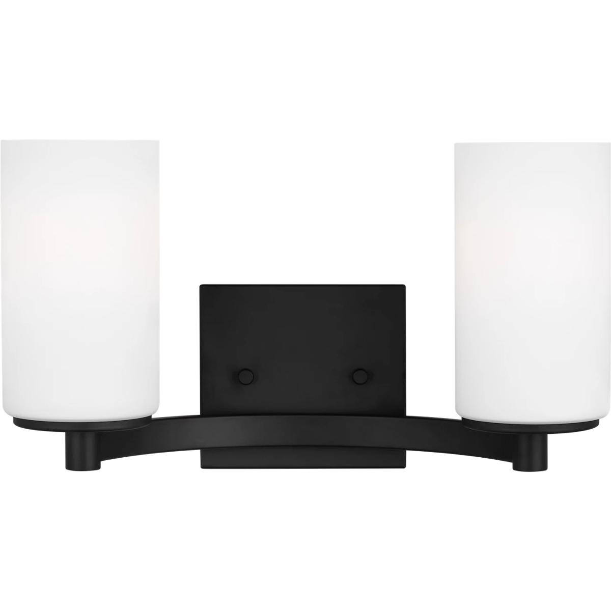 Generation Lighting 4439102-112 Hettinger 2 Light 13.5 inch Midnight Black Wall Bath Fixture Wall Light