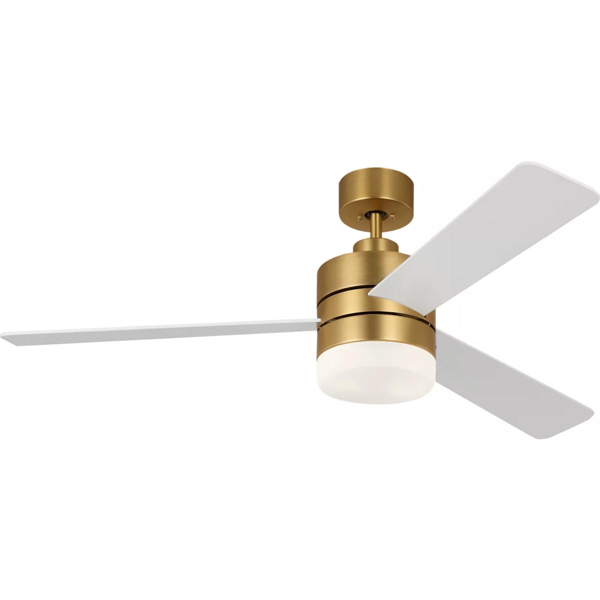 Generation Lighting 3ERAR52BBSD Era 52 LED 52 inch Burnished Brass with Matte White Blades Ceiling Fan