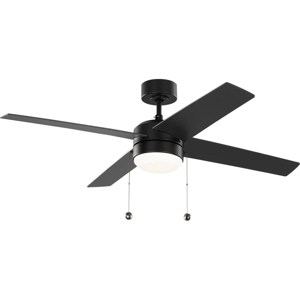 Generation Lighting 4LNI52MBKAWD Loni 52 inch Midnight Black with American Walnut/Midnight Black Blades Ceiling Fan
