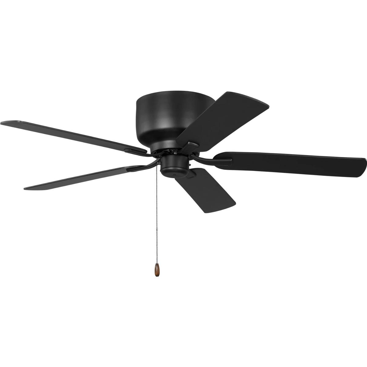 Generation Lighting 5LDH52MBK Linden 52 Hugger 52 inch Midnight Black with Midnight Black/American Walnut Blades Ceiling Fan